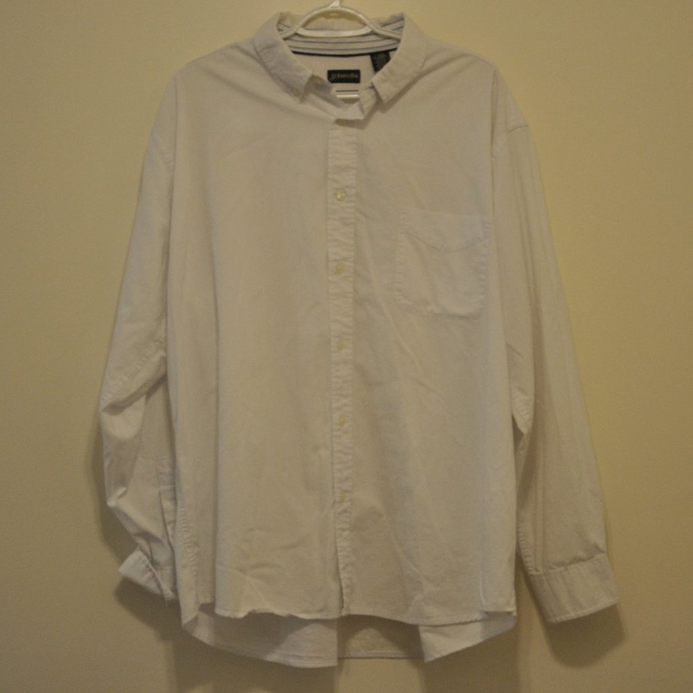 Mens St John's Bay White Long Sleeve Dress Shirt Size XL